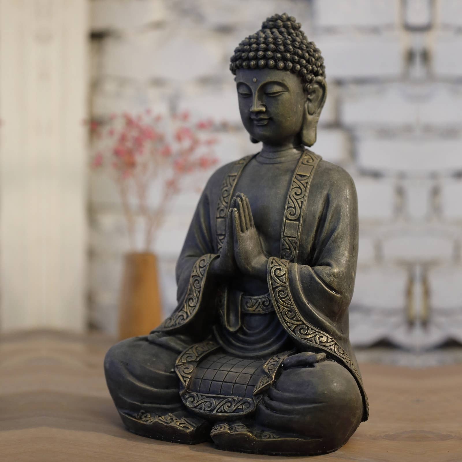 Zen'Arôme - Vente Sculpture - Grande Statue Bouddha Méditation 38cm - Décoration Zen7