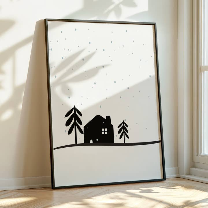 Affiche Imprimée Maison d'Hiver pour la vente par My Hygge Shop