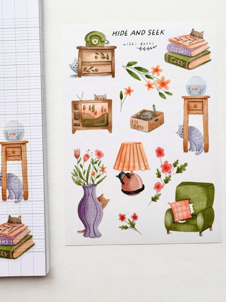 Klistermærkeark - Gemmeleg for engroshandel hos Nikki Dotti