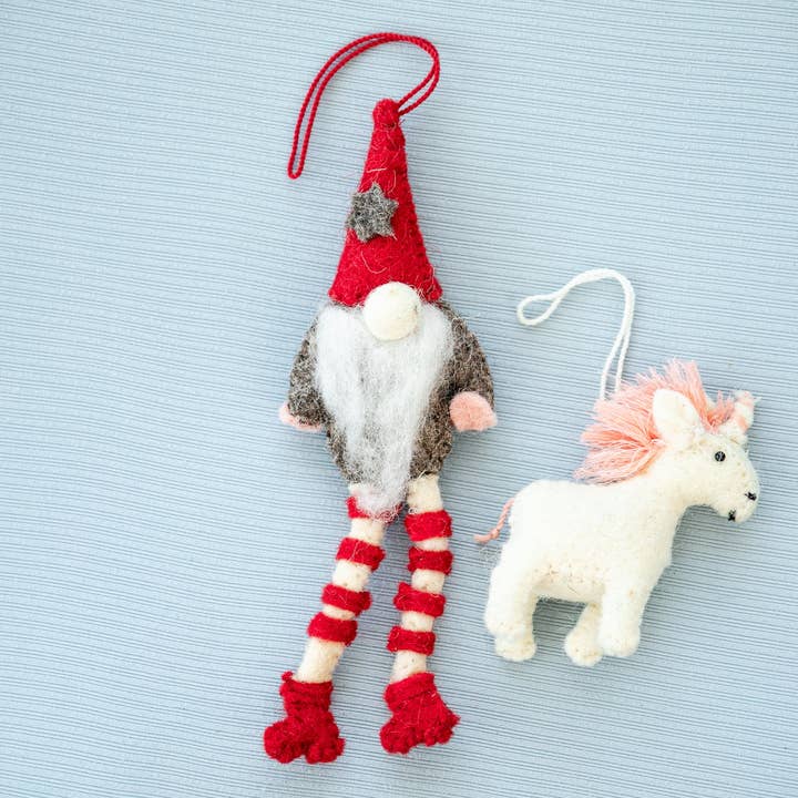 Rahab's Rope - Wholesale Ornament - Whimsy Holiday Felt Unicorn Christmas Ornament