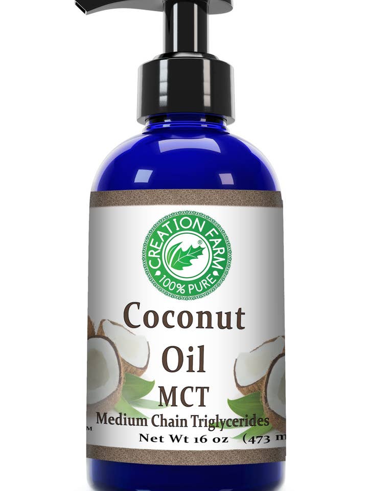 Huile de noix de coco fractionnée - HUILE MCT de noix de coco - Aceite de coco fraccionado, MCT -8 OZ- 100% pure pour la vente par Creation Farm Inc