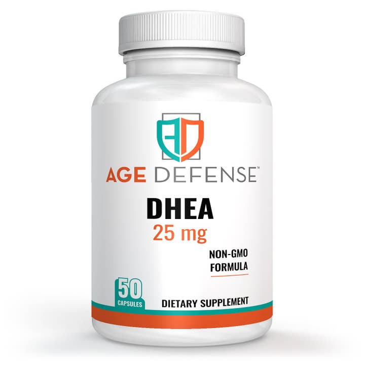 Les capsules de 25 mg de DHEA AGE DEFENSE aident à stimuler l'énergie pour la vente par Nutrafirst, Inc