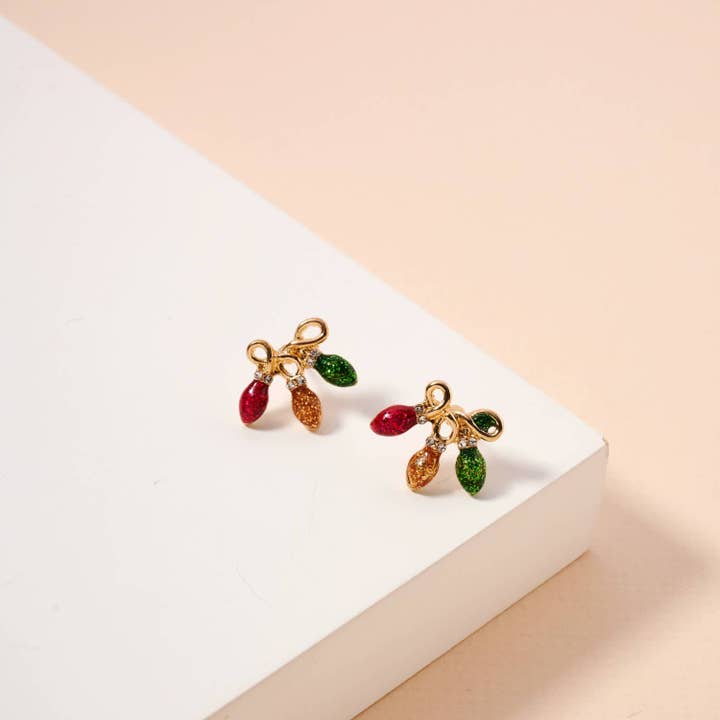 Multi Christmas Lights Stud Earrings for wholesale on Faire0