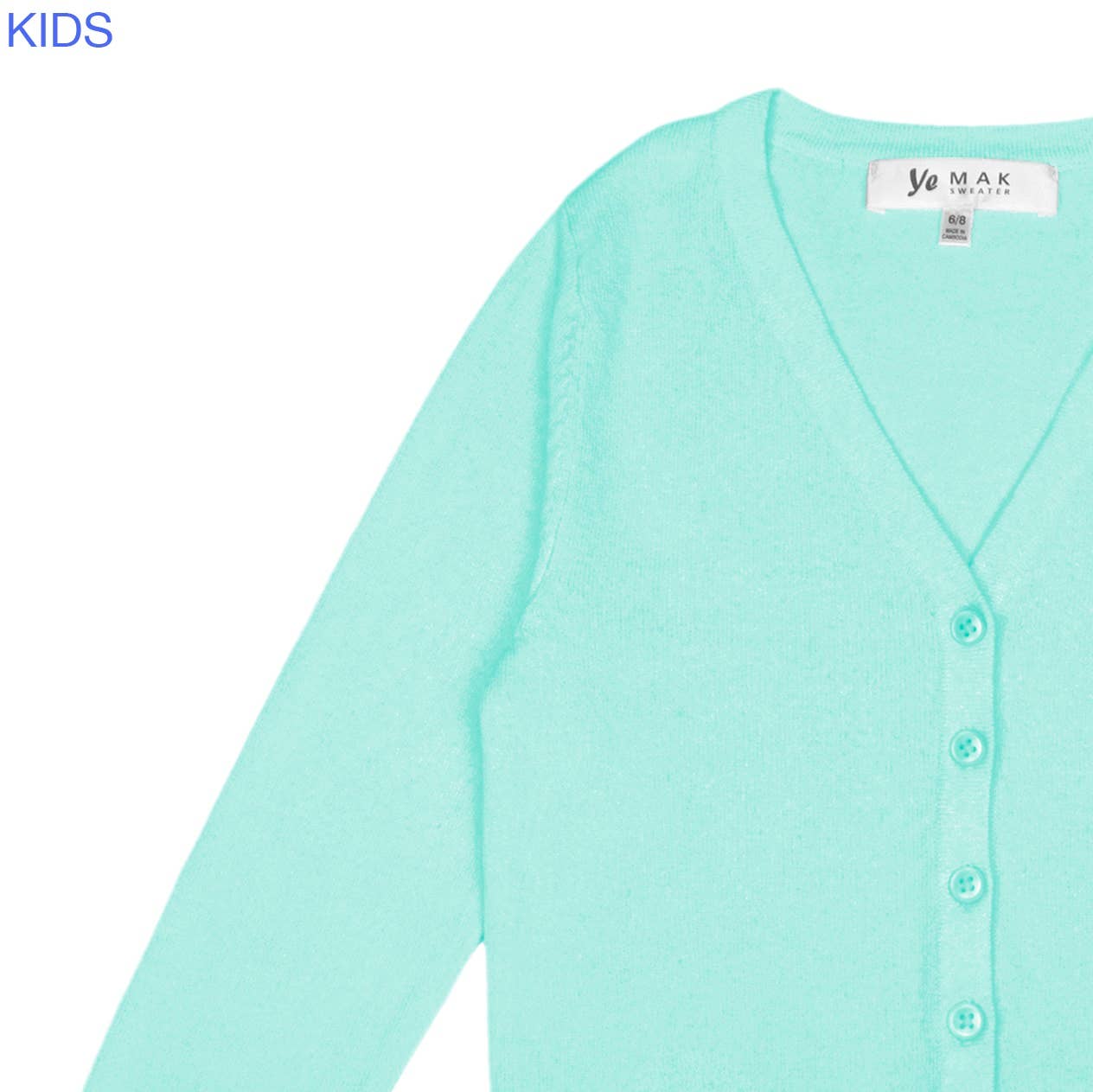 Mak - Wholesale Cardigan - Kids - Girl's Long Sleeve V neck Sweater Cardigan MK5178KID13