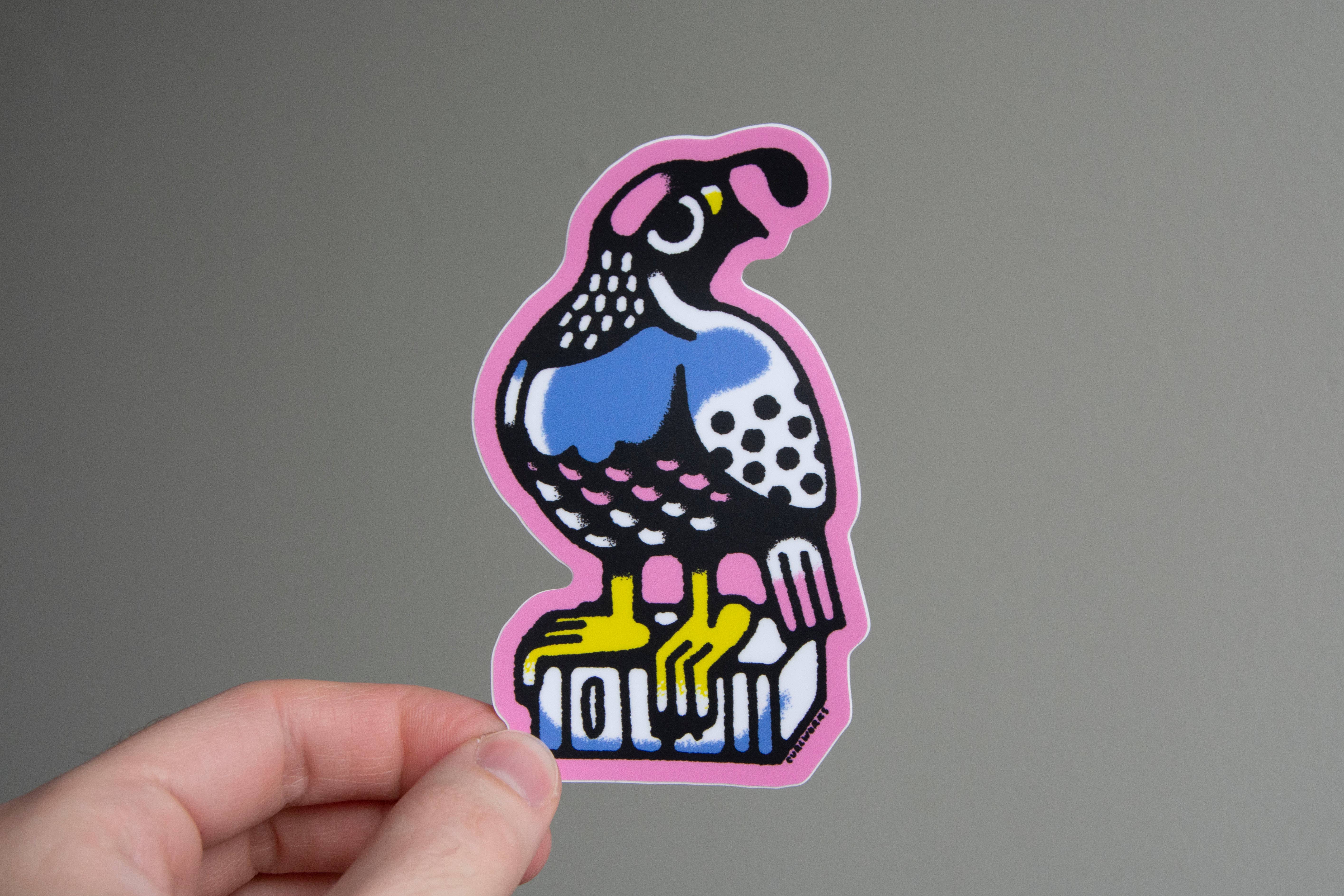 Curlworks - Wholesale Sticker - California Quail - 3" Vinyl Sticker