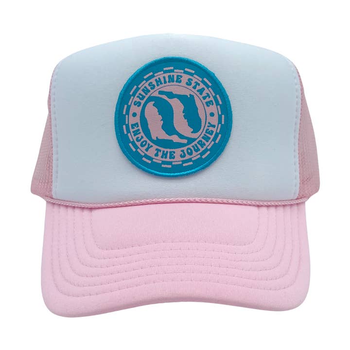 Yin Yang Florida Casquette Trucker en Mousse - Rose Clair pour la vente par Sunshine State Goods