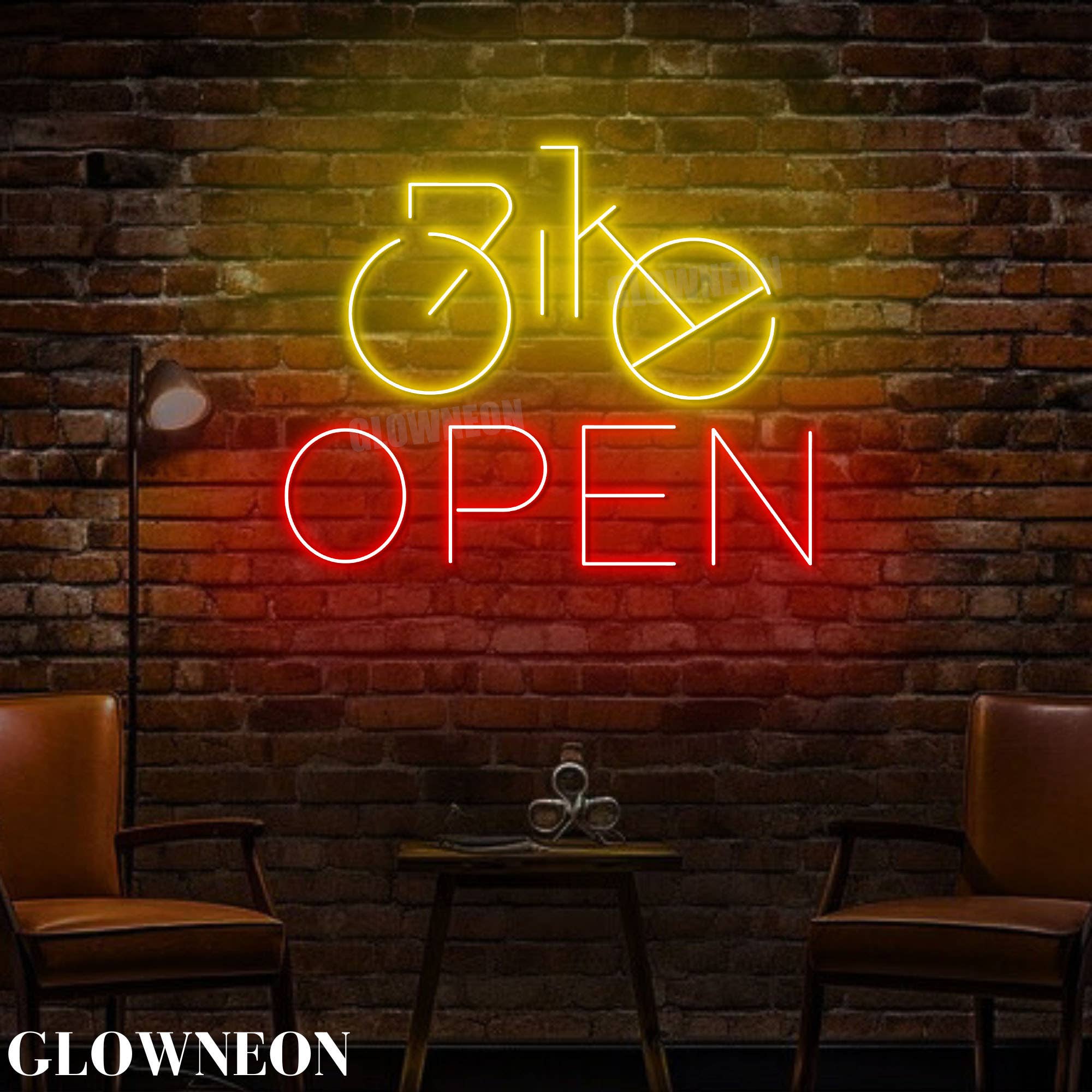 Glow Neon – wholesale Neonskylt – Öppen skylt för cykel, öppen neonskylt för cykelbutik väggkonst1