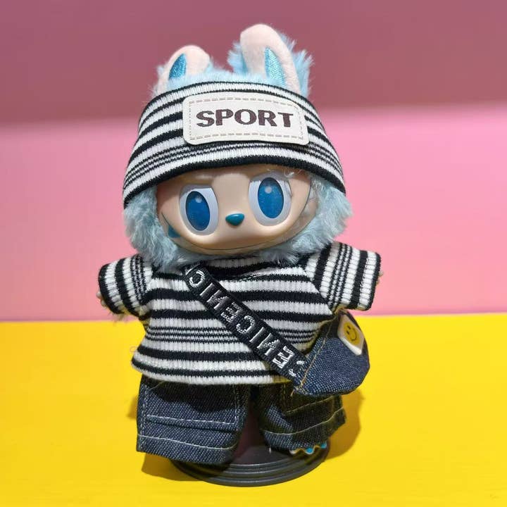 Conjunto Labubu - Deportivo a Rayas con Sombrero y Bolsa para venta al por mayor de Bewaltz