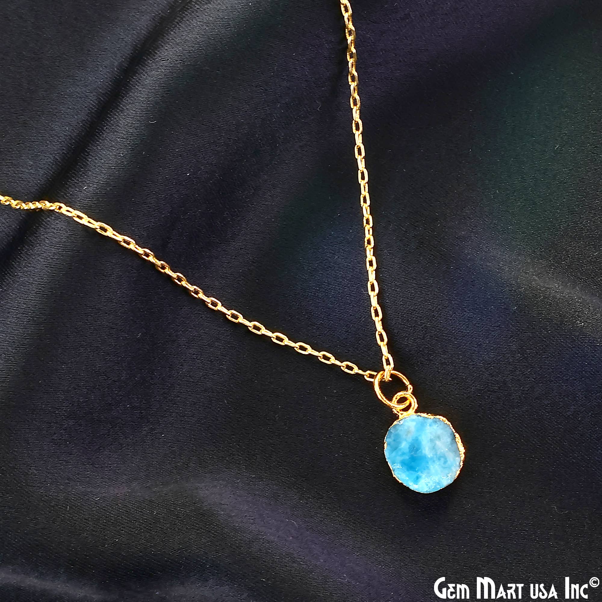 GemMartUSA - Wholesale Pendant/Charm Necklace - Rough Gemstone 16x10mm Gold Electroplated Single Bail Charm22