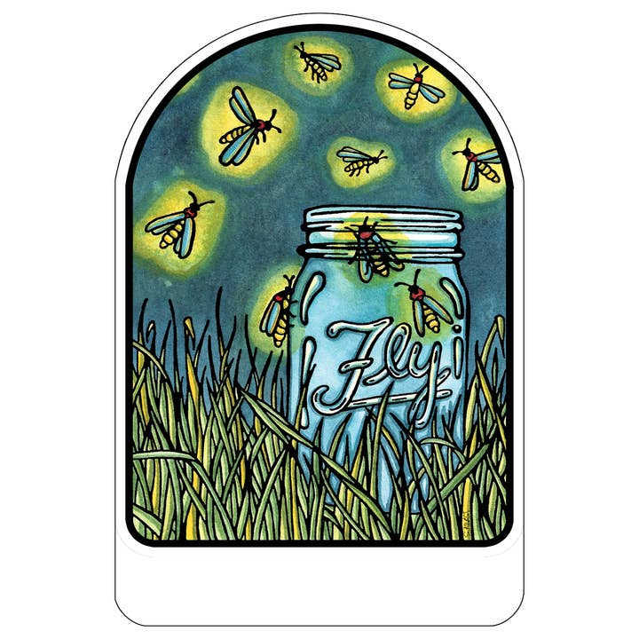 Name Dropped Sticker - Fireflies for wholesale by Sarah Angst Art