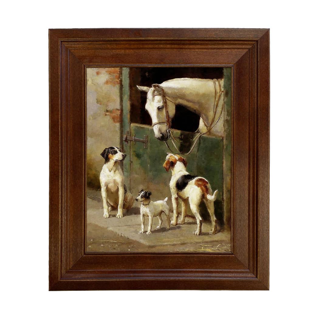 Madison Bay Co. - Historical Home Decor Reproductions - Wholesale Art Print - Dog and Horse at Stable Vintage Painting Print on Canvas37