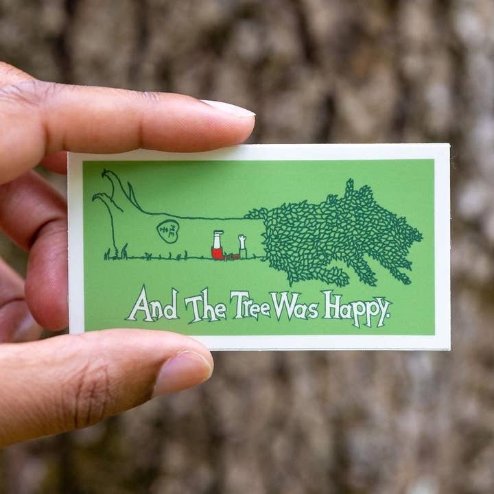 Und der Baum war glücklich | Sticker für den Großhandel von Menottees