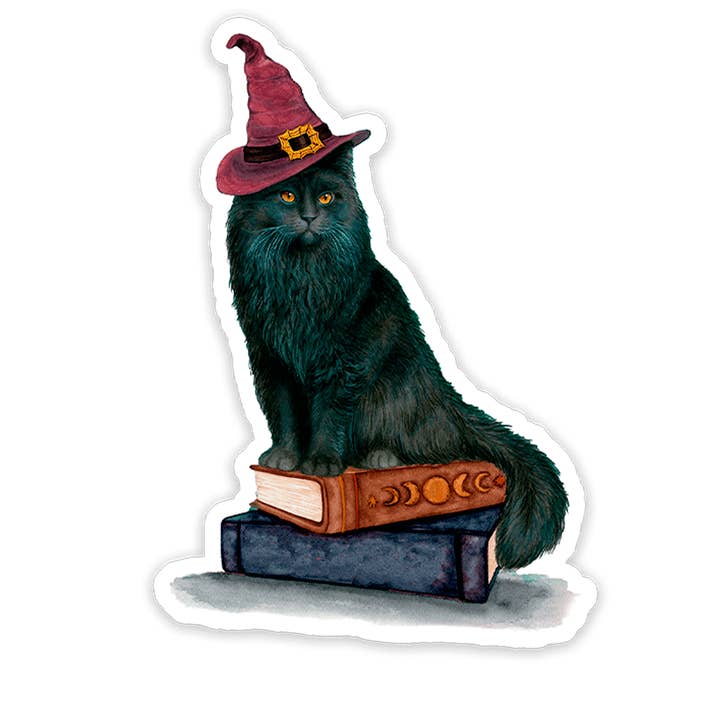 Sort Kat Heks Akvarel Vinyl Klistermærke for engroshandel hos Studio Miller