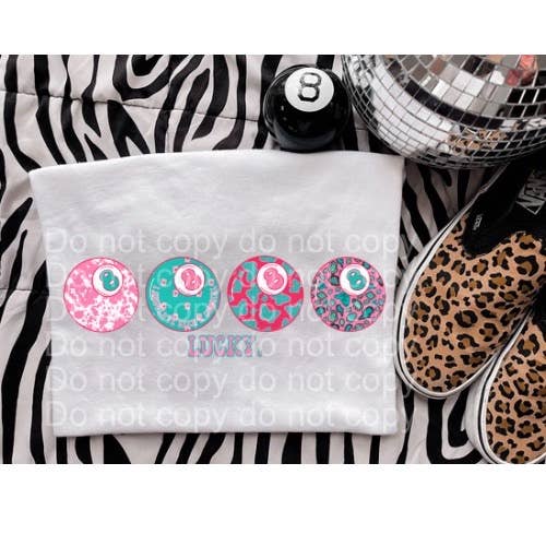 Pink teal 8 ball tee for wholesale by Rustic Rose Western Boutique