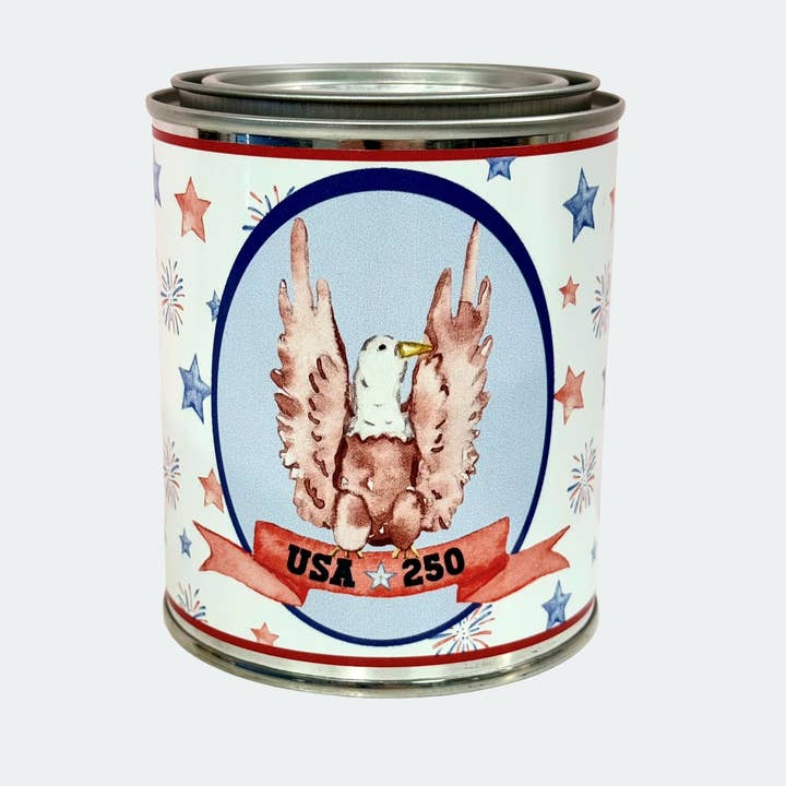 USA 250th Anniversary 14oz Soy Candle Eagle Hostess Gift for wholesale by Clark & June Candle Co.