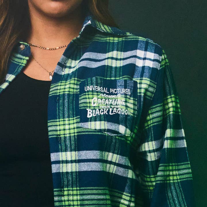 Cakeworthy - Wholesale Button Down Shirt - Unisex - Universal Monsters Creature From The Black Lagoon Flannel3