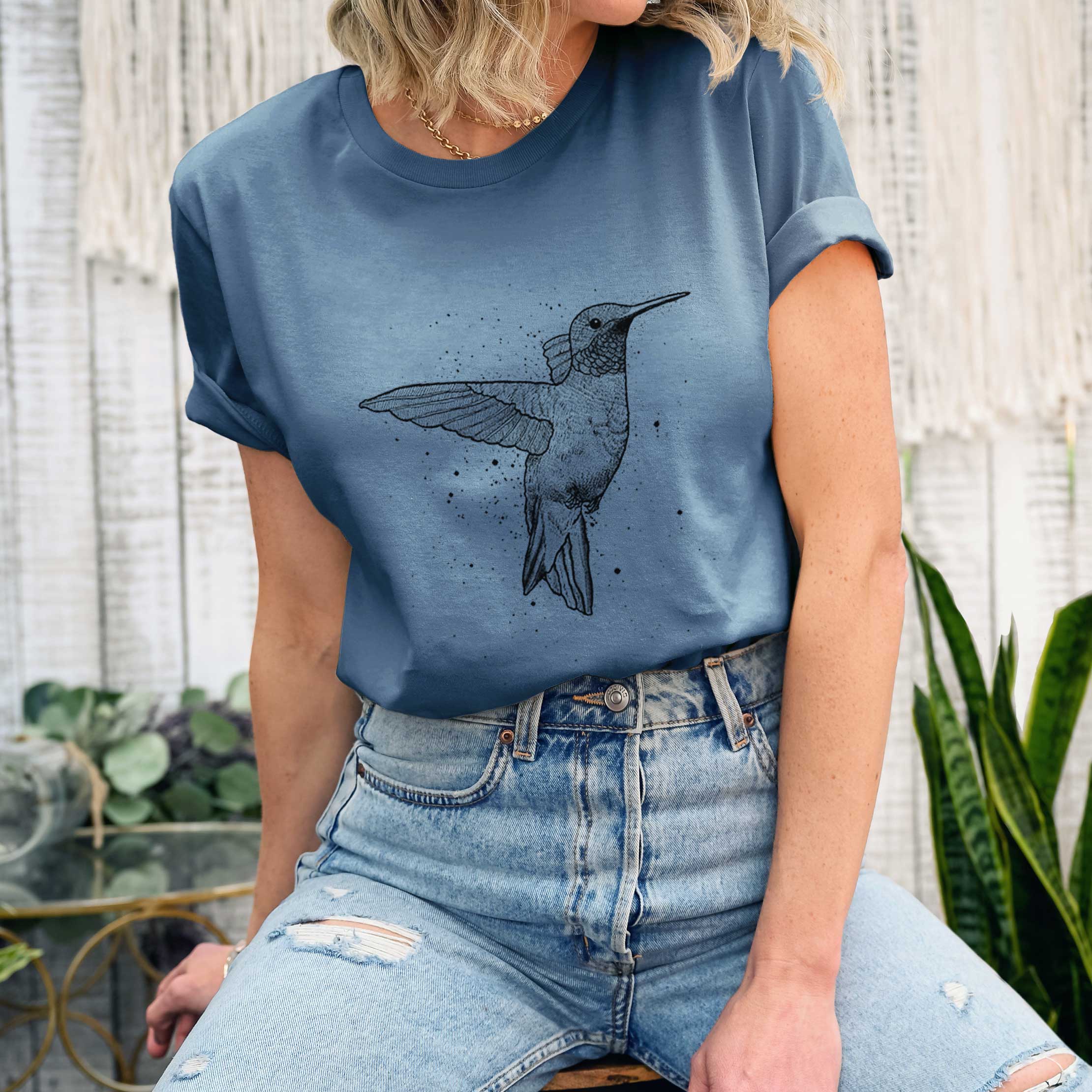 Because Tees - Wholesale Screen Printed T-Shirt - Unisex - Archilochus Colubris - Ruby-throated Hummingbird - Lightweight 100% Cotton Unisex Crewneck4