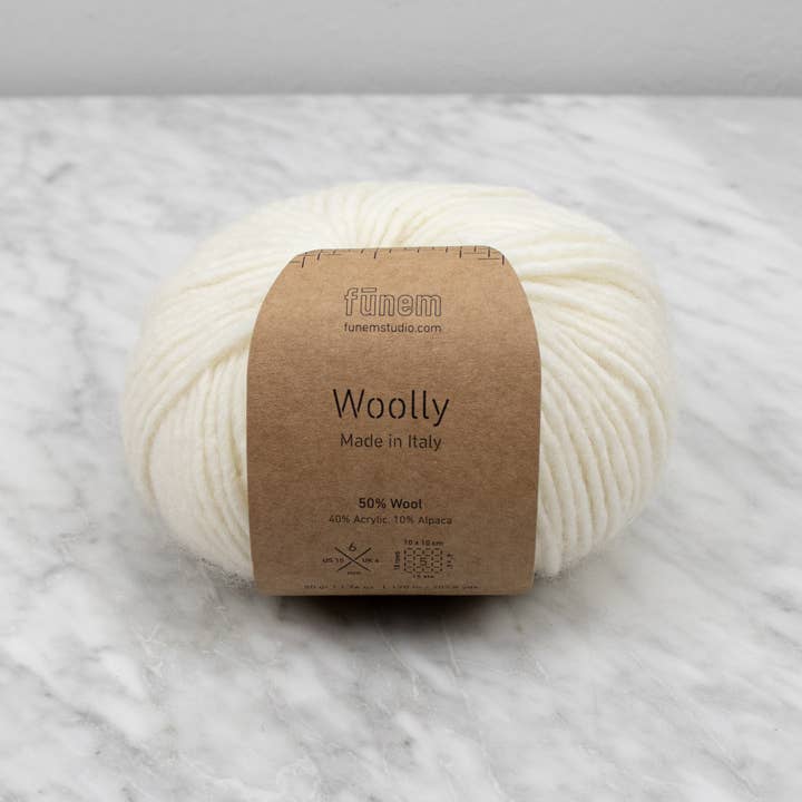fūnem studio - Vente Fils à tricoter - Fil Woolly Italian Blend - Laine, acrylique, alpaga