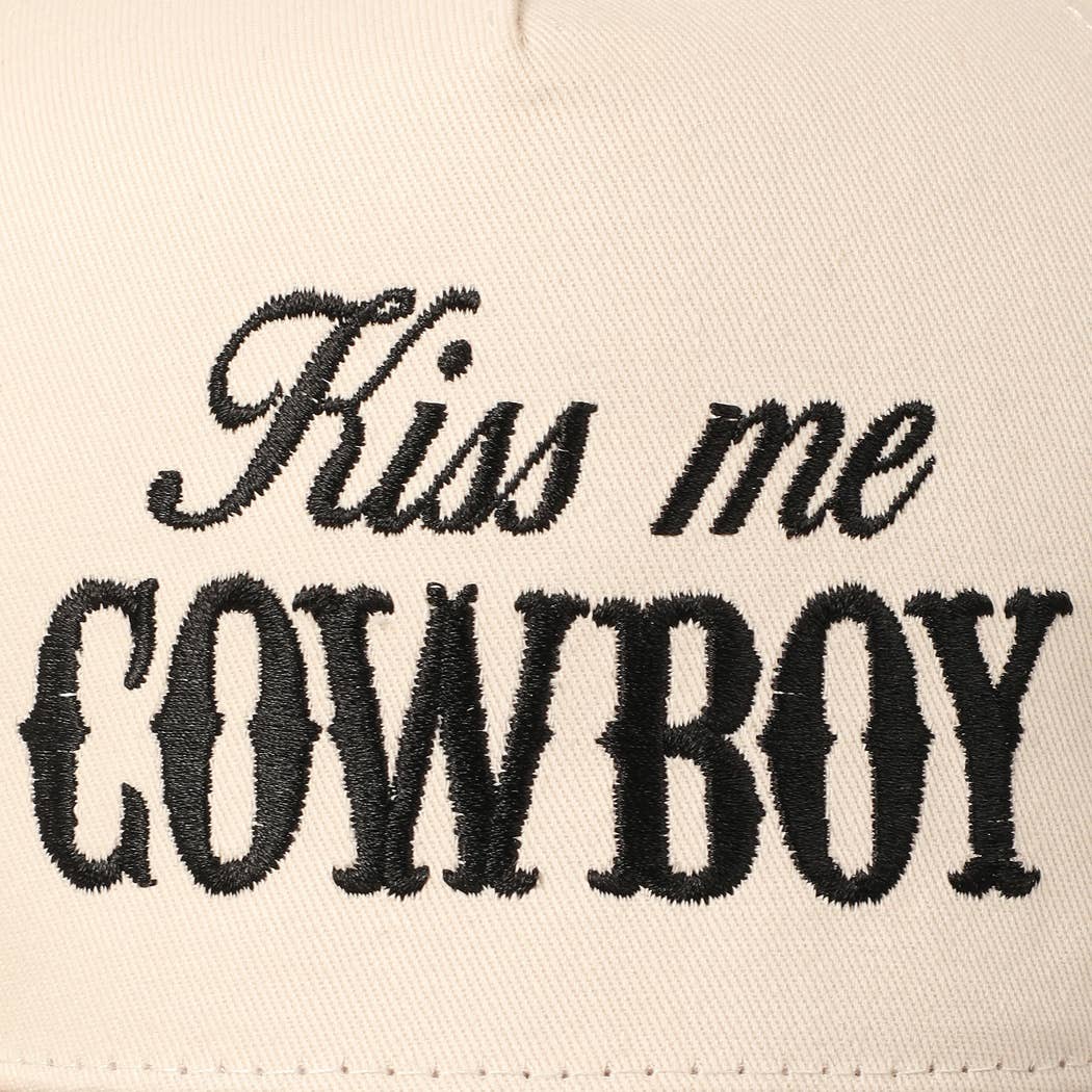 Fashion City - Wholesale Baseball Cap - Unisex - Kiss Me Cowboy Embroidery Two-Tone Cap5