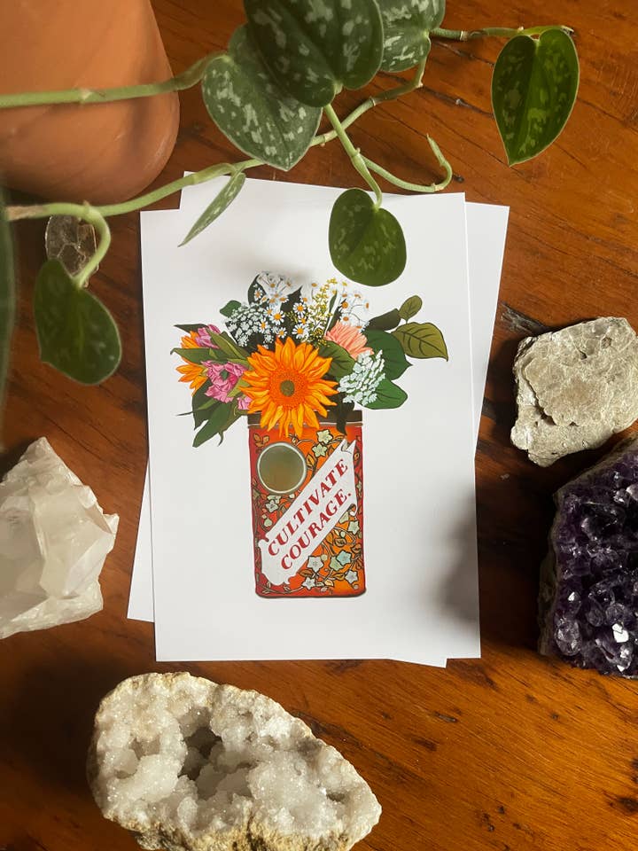 Feminist Art Print: Cultivate Courage for wholesale by Fabulously Feminist