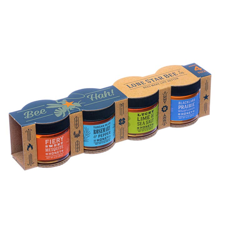 COMPLETE Honey 4-Pack (3oz Jars) for wholesale by Lone Star Bee Company