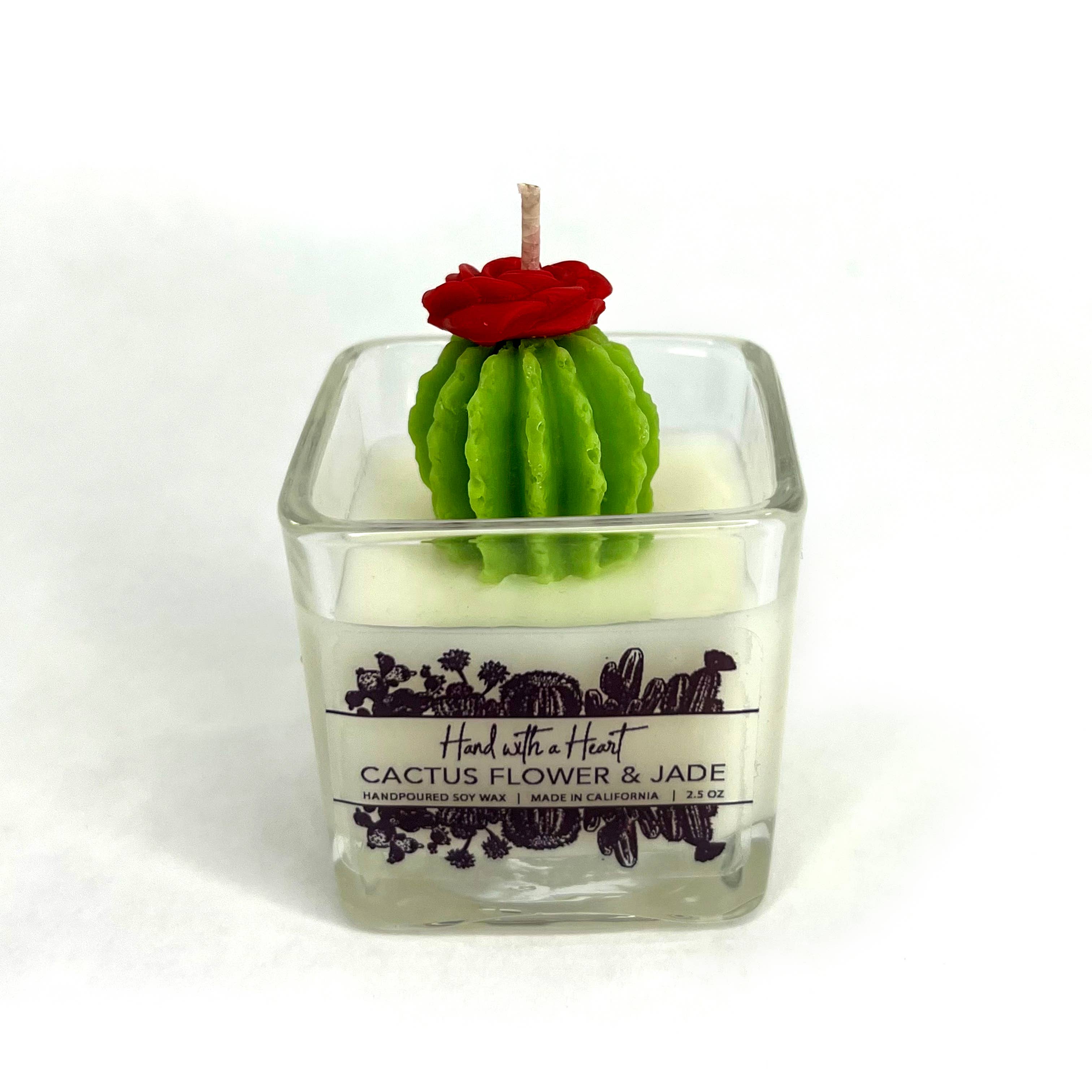 Hand with a Heart - Wholesale Jar/Filled Candle - Cactus flower & Jade Soy Wax Candle5