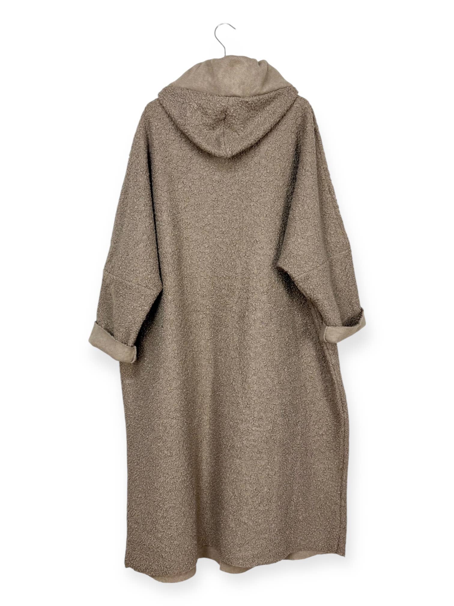 Lucky Nana - Wholesale Coat - Women's - AH 22158 - Long Coat in Bouclé Fabric23