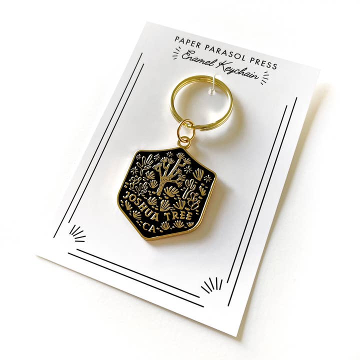 Paper Parasol Press - Wholesale Keychain - Unisex - Joshua Tree National Park Keychain new Antique Gold Enamel4