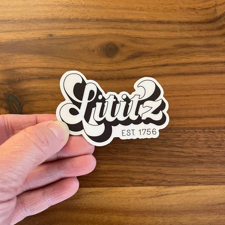 Lititz waterproof vinyl sticker for wholesale by KM Art and Design