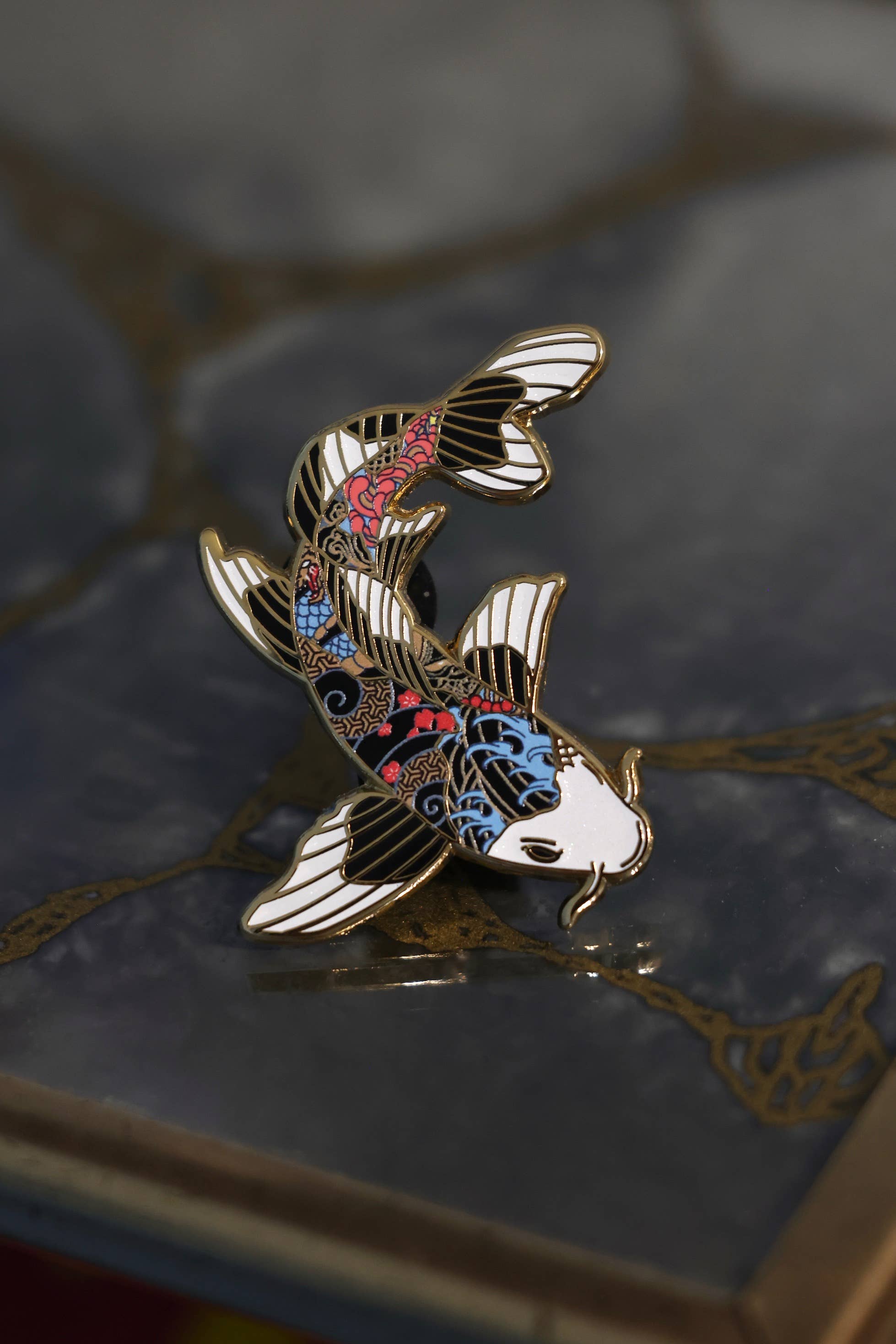The High-End Collective - Wholesale Lapel Pin/Button - Tattoo Koi Enamel Pin1