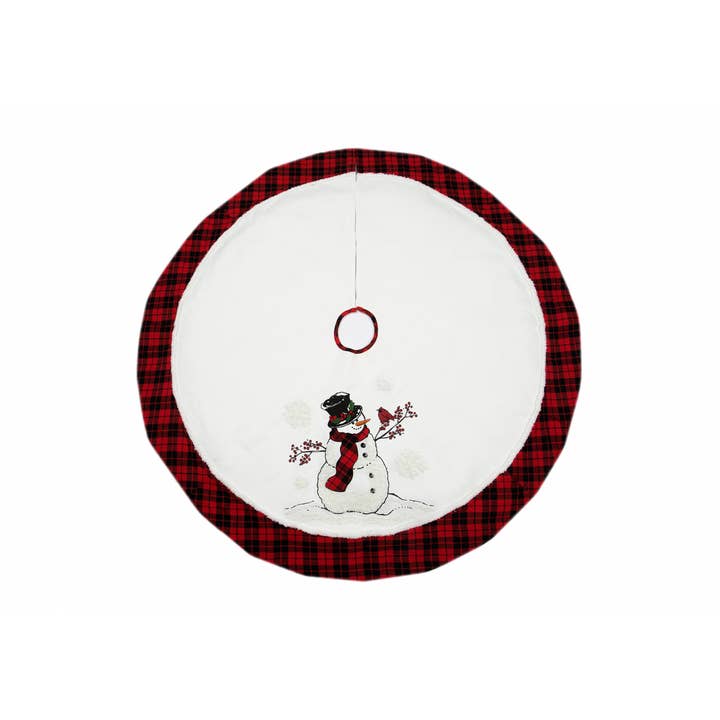 Muñeco de nieve con sombrero de villancico falda de árbol navideño, 56 pulgadas para venta al por mayor de Xia Home Fashions & Manor Luxe