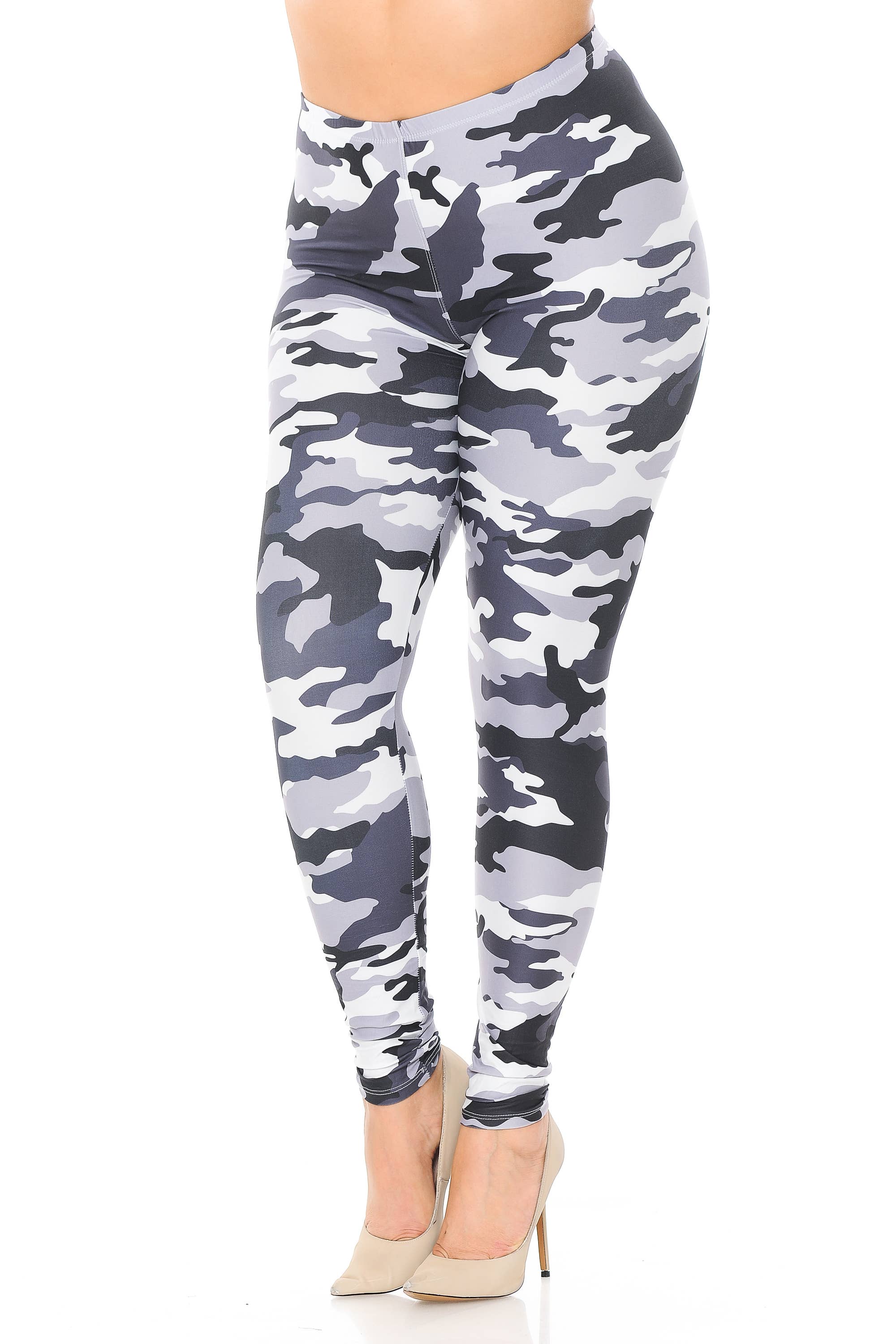 USA Fashion - Vente Legging tendance – femme - Legging de camouflage noir et blanc doux et crémeux7