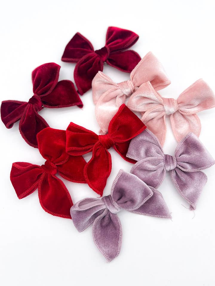 Laços de Cabelo de Veludo Luxuoso para o Dia dos Namorados para Crianças/Toddlers por atacado de Aurelia & Co. Baby