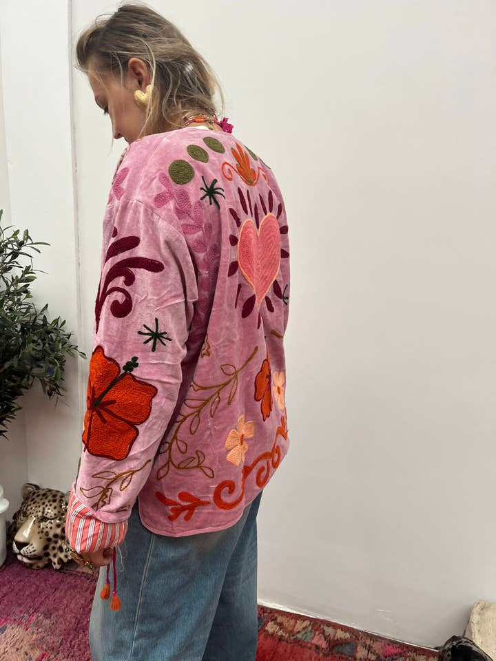 ToutVintage - Wholesale Jacket - Women's - Fluwelen jasje hart roze6