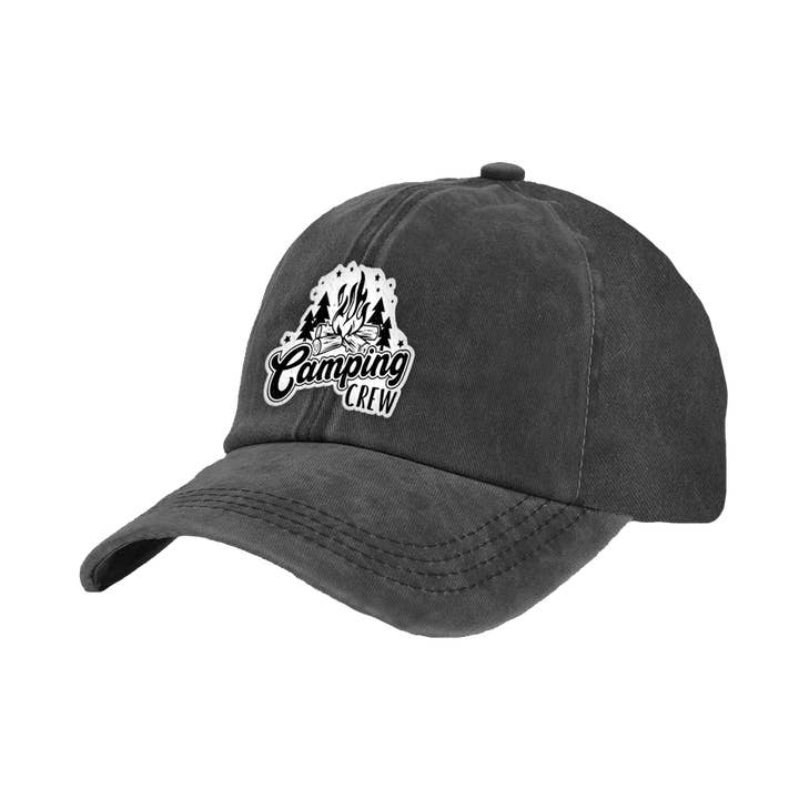 Wholesale Camping Crew Faux Suede Patch Adult Cap for your store