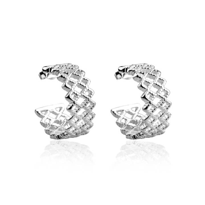 X Hoop Earrings Silver for wholesale by House12