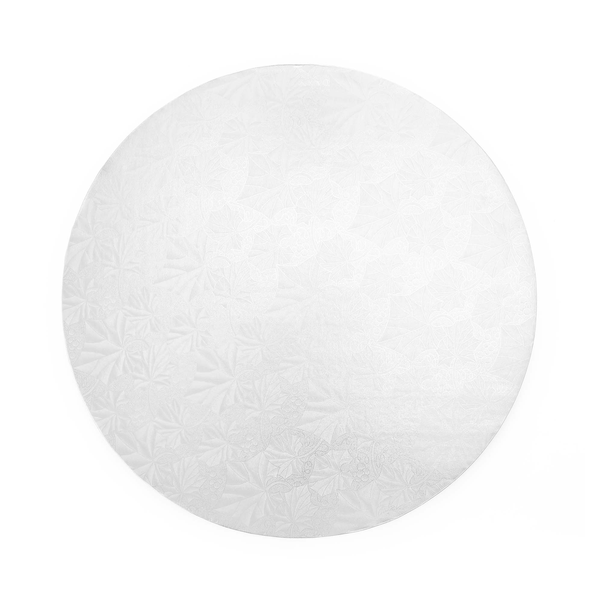 Filigree Round Cake Drum 12" - Set of 5 - White for wholesale on Faire2