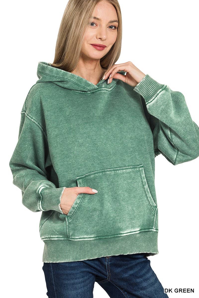 Vanilla Monkey – Hoodie – Mulher por atacado – Moletom com capuz de bolso canguru com lavagem ácido de lã5