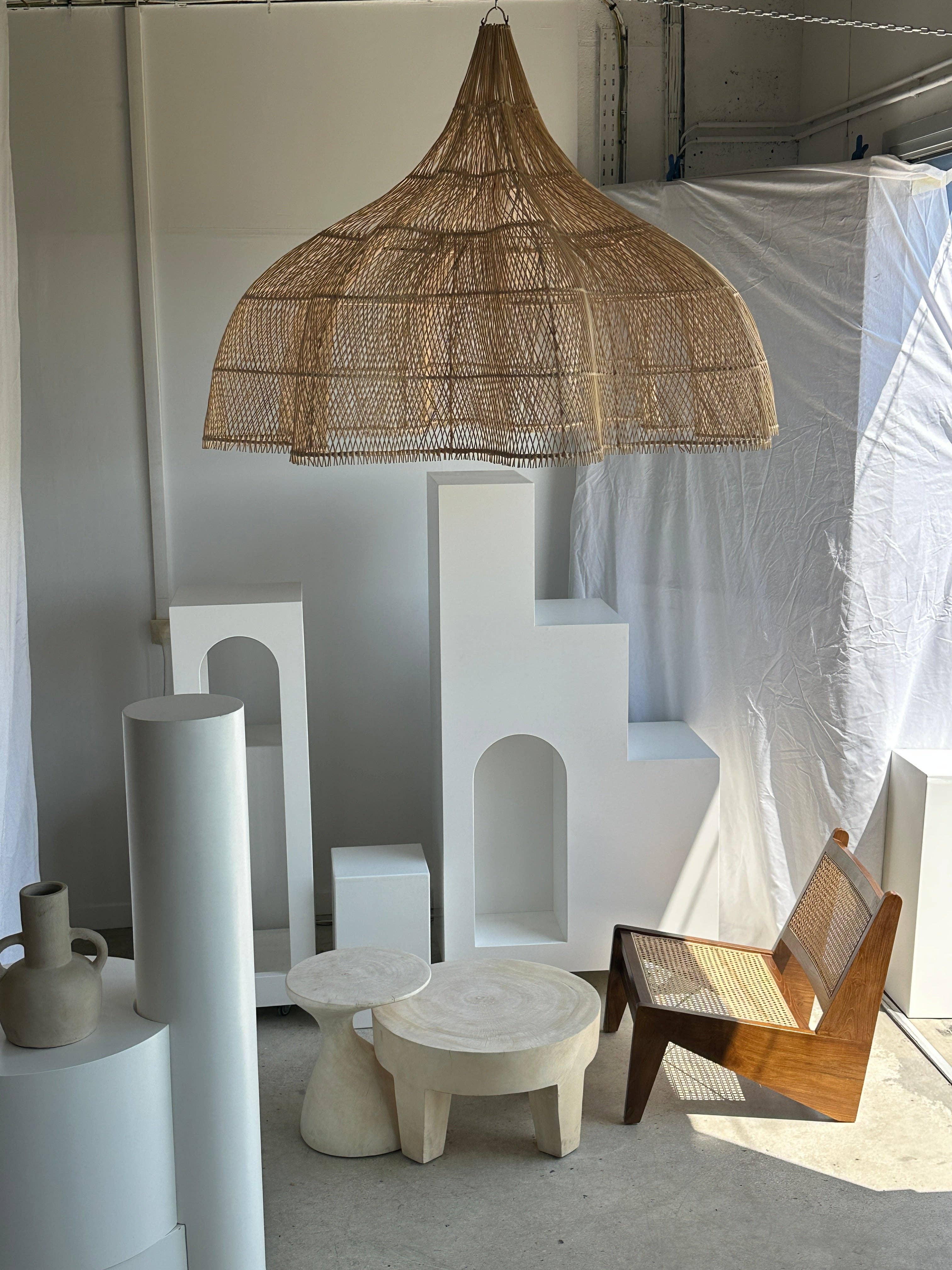 Office Objets - Wholesale Chandelier/Hanging Light - Immense rattan suspension in the shape of a flower, tulip, corolla H:1m; D:1m5042