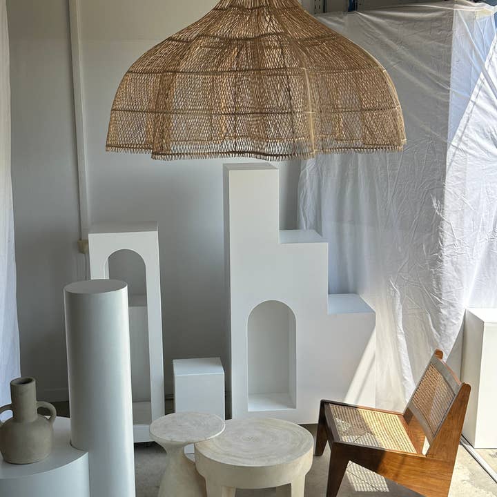 Office Objets - Wholesale Chandelier/Hanging Light - Immense rattan suspension in the shape of a flower, tulip, corolla H:1m; D:1m5042