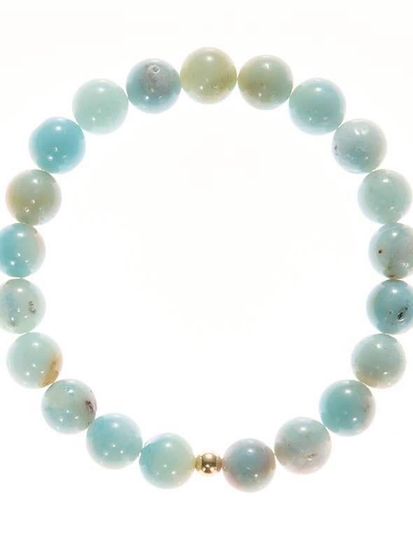 Mala Samsara pour homme, bleu doré, amazonite pour la vente par samsara collection