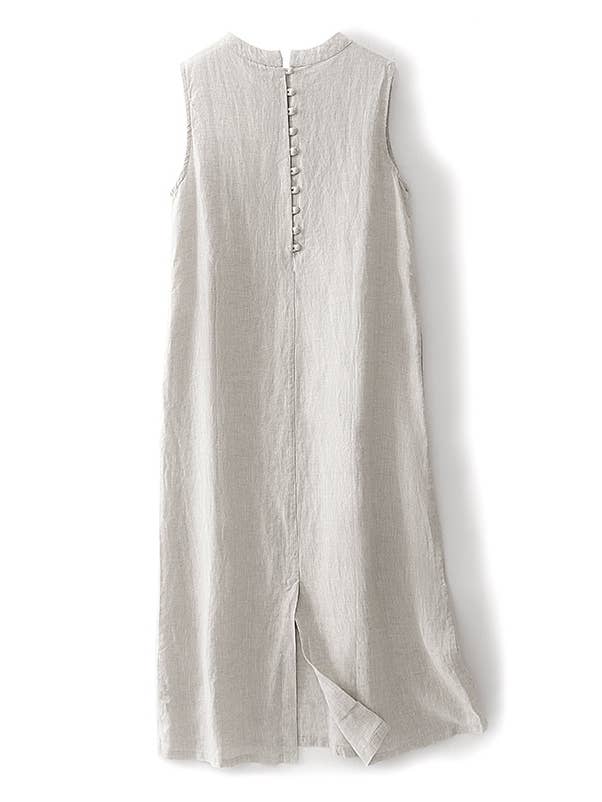 Whisper Mint - Wholesale Dress - Women's - cotton linen tank tops dress women1