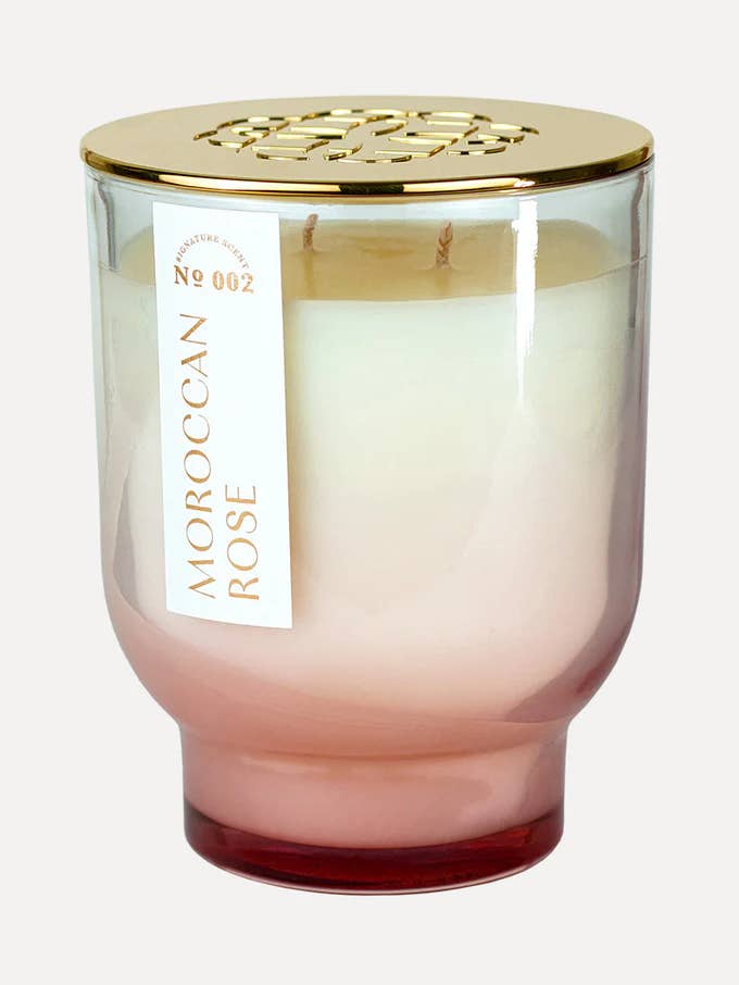 AURA PURE, Moroccan Rose - Maeve Glass Candle 21 oz for wholesale by Elum Designs Home