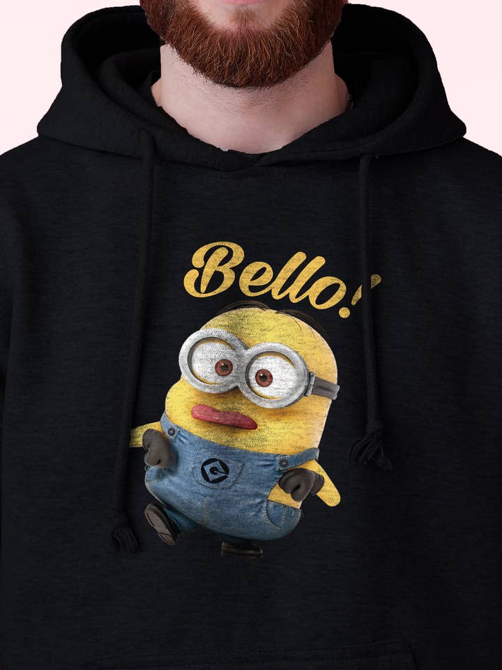 Men's Minion Fleece Pullover Long-Sleeved Printed Hoodie for wholesale by Five emperors