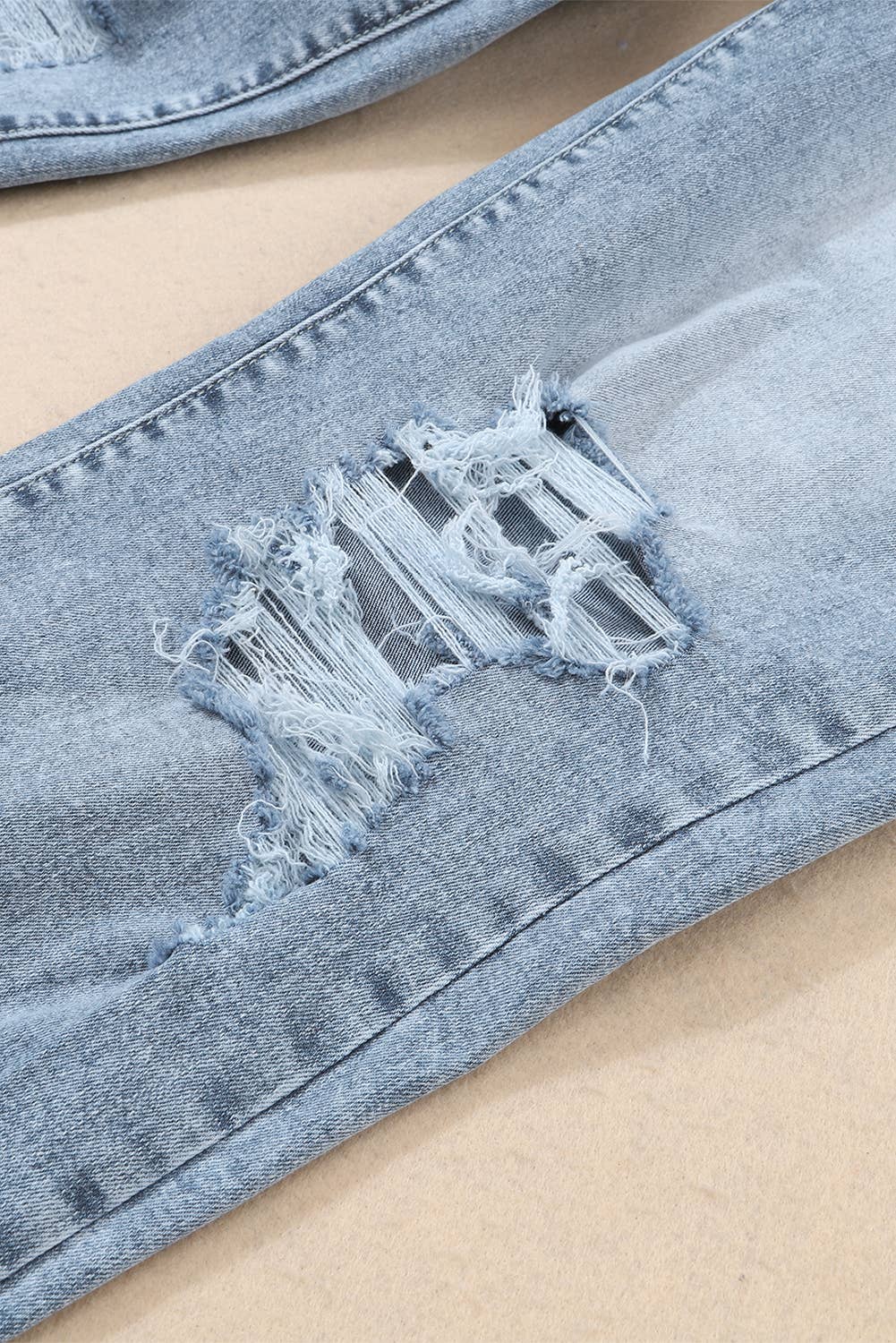 FULL TIME PURCHASE - Wholesale Jeans - Women's - Light Wash Frayed Slim Fit High Waist Jeans10