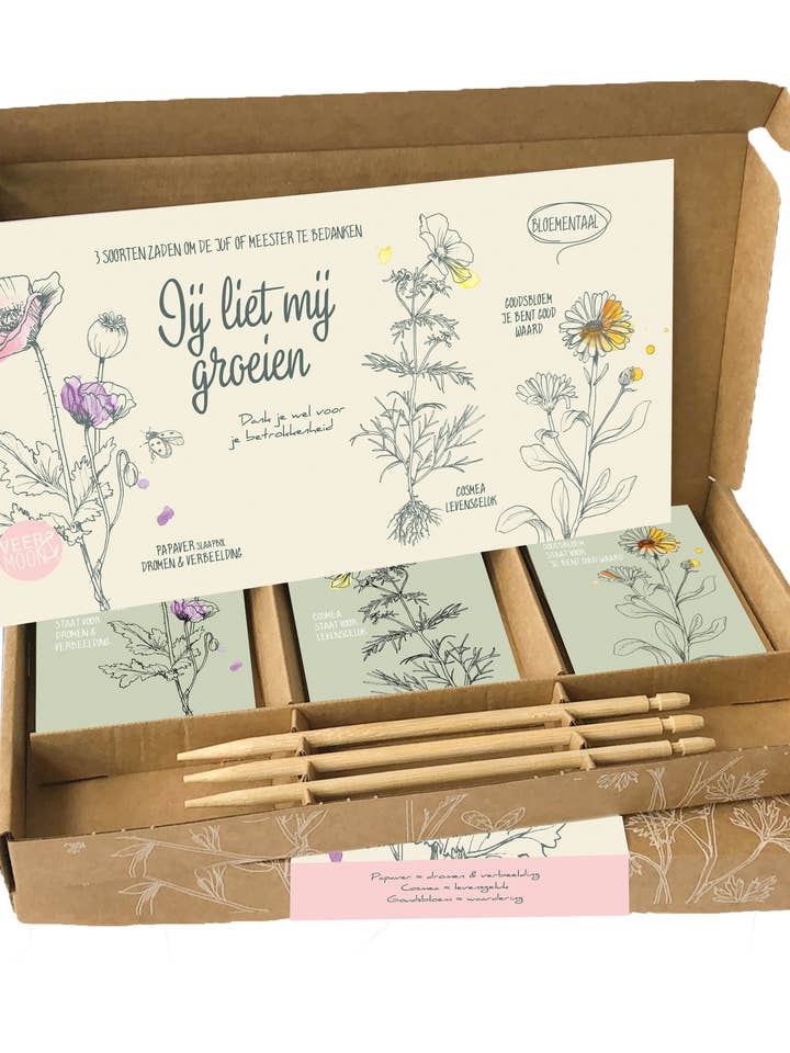 Cadeaudoosje 'Jij liet mij groeien' - Complimentenlijn für den Großhandel von Veer&Moon