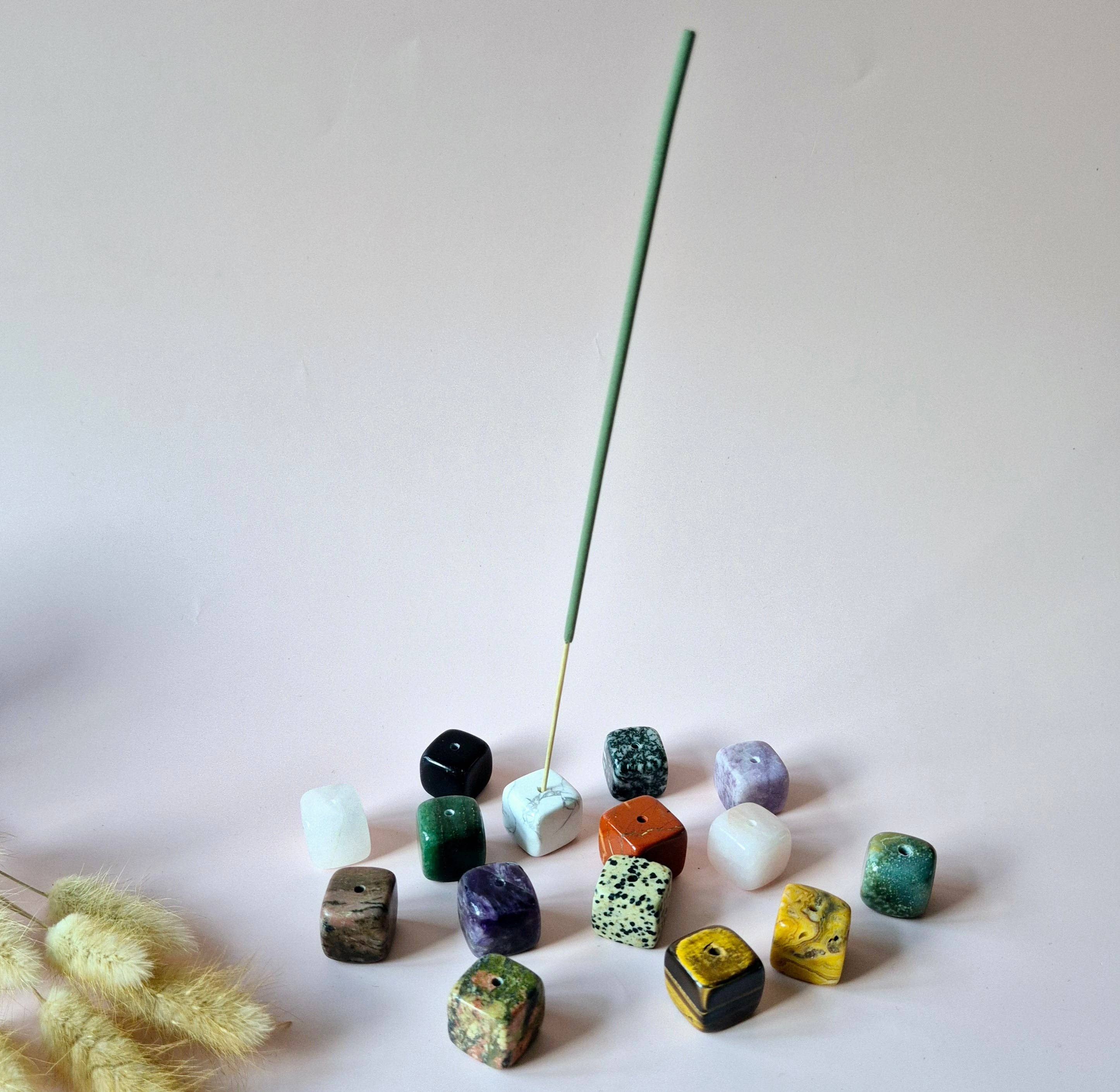 Moonlight Gemstones - Venta al por mayor Portainciensos - Porta Incienso Cubo de Piedra Preciosa de 20 mm1