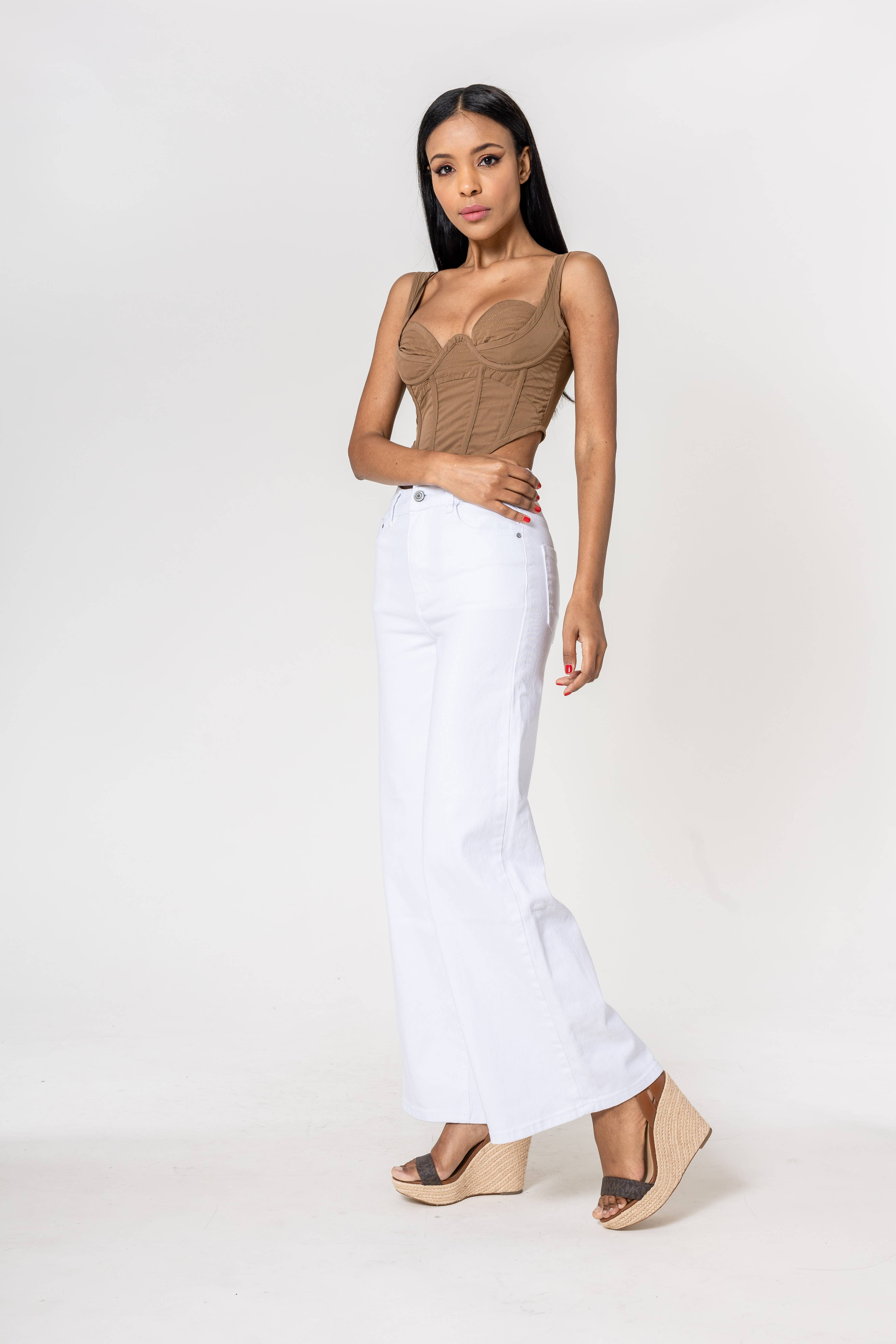 Nina Carter - Vente Jean – femme - Nina Carter super WIDE LEG taille haute stretch YY30046