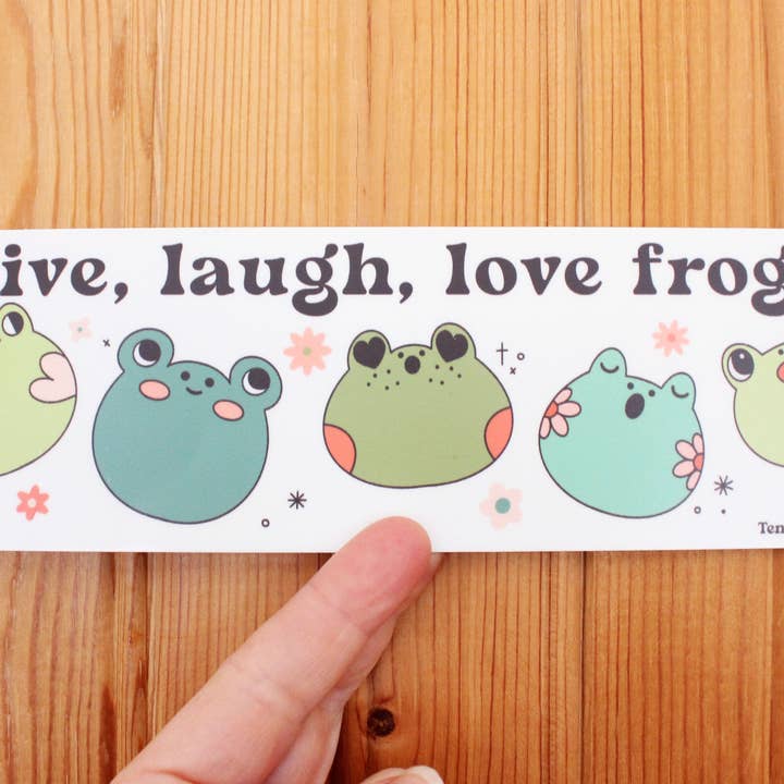 Tender Ghost – wholesale Klistermärke – Lev, skratta, älska grodor stötfångarklistermärke2