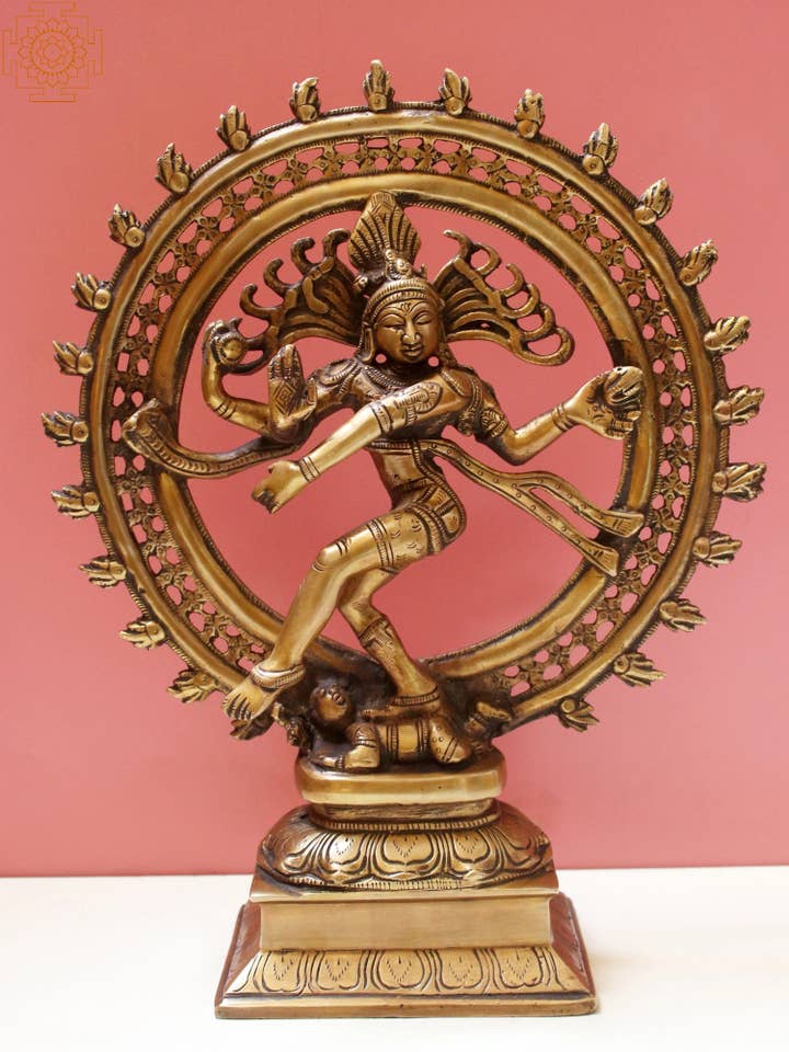 13" messing Nataraja | Håndlavet | Messingskulptur for engroshandel hos Exotic India Art